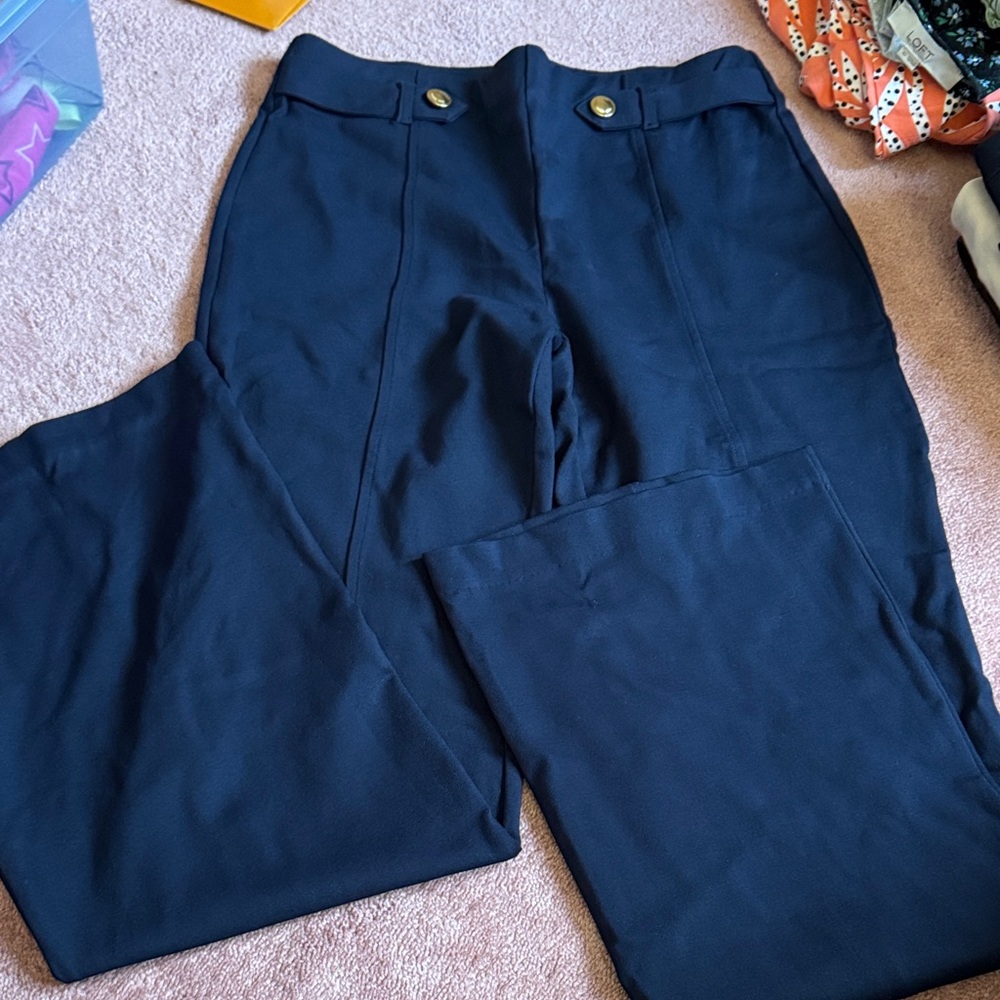Michael Kors Navy Blue bootcut work pants no zippers